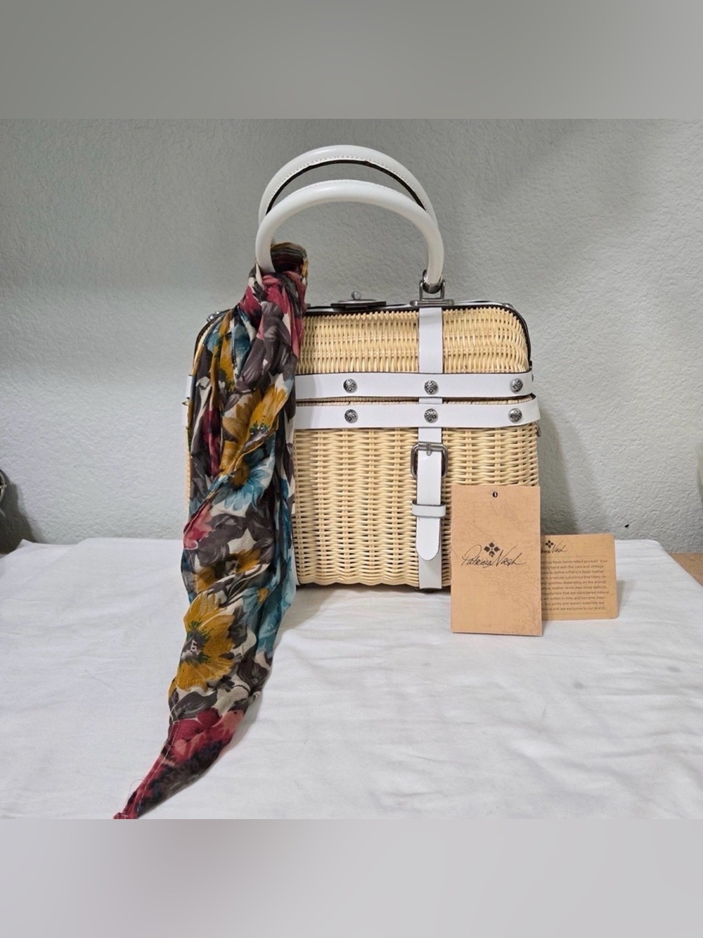 NWT Patricia Nash Spring Wicker Satchel Bag PRICE FIRM